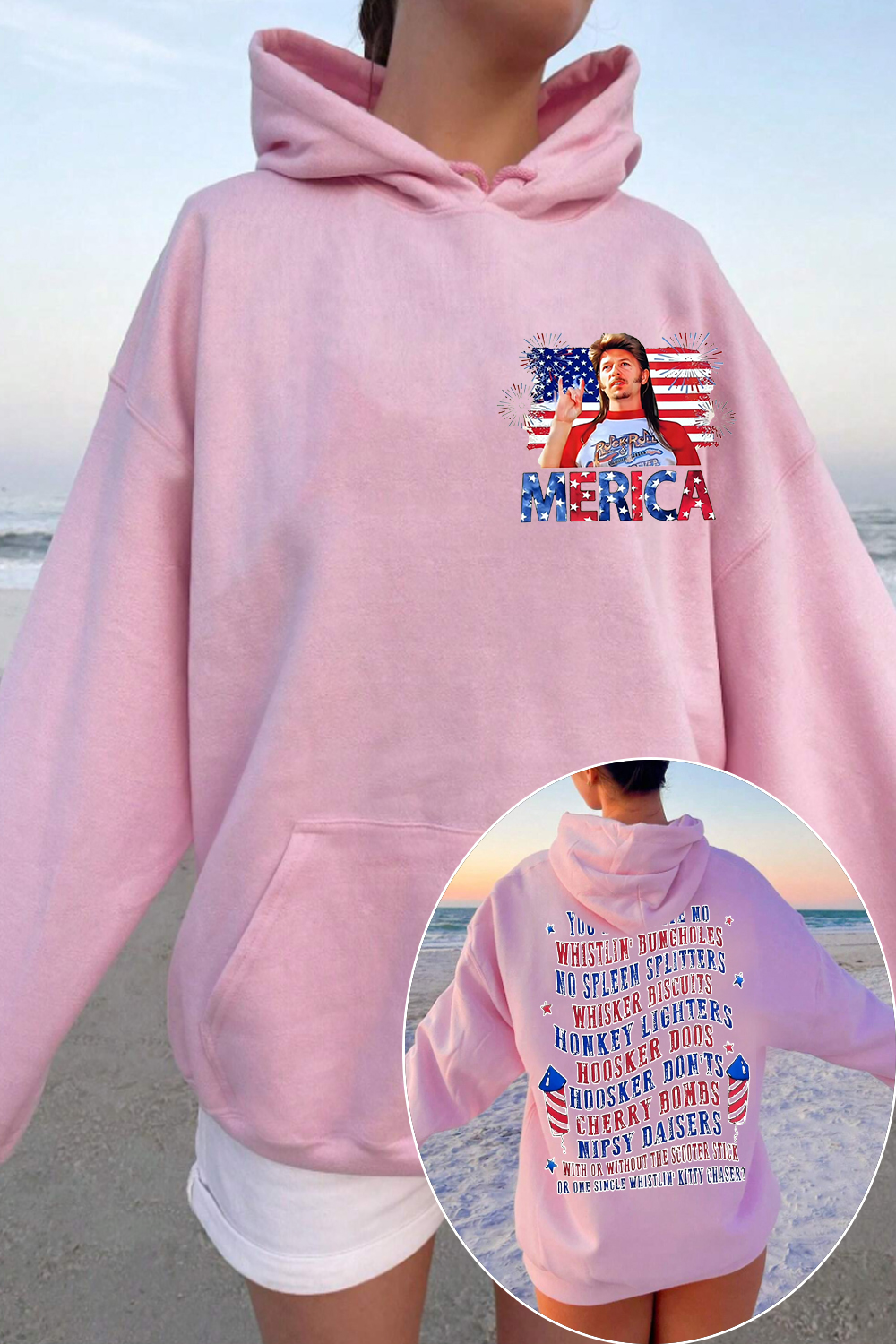 Joe Dirt is ready for your party in 4th of July Hoodie For Women
